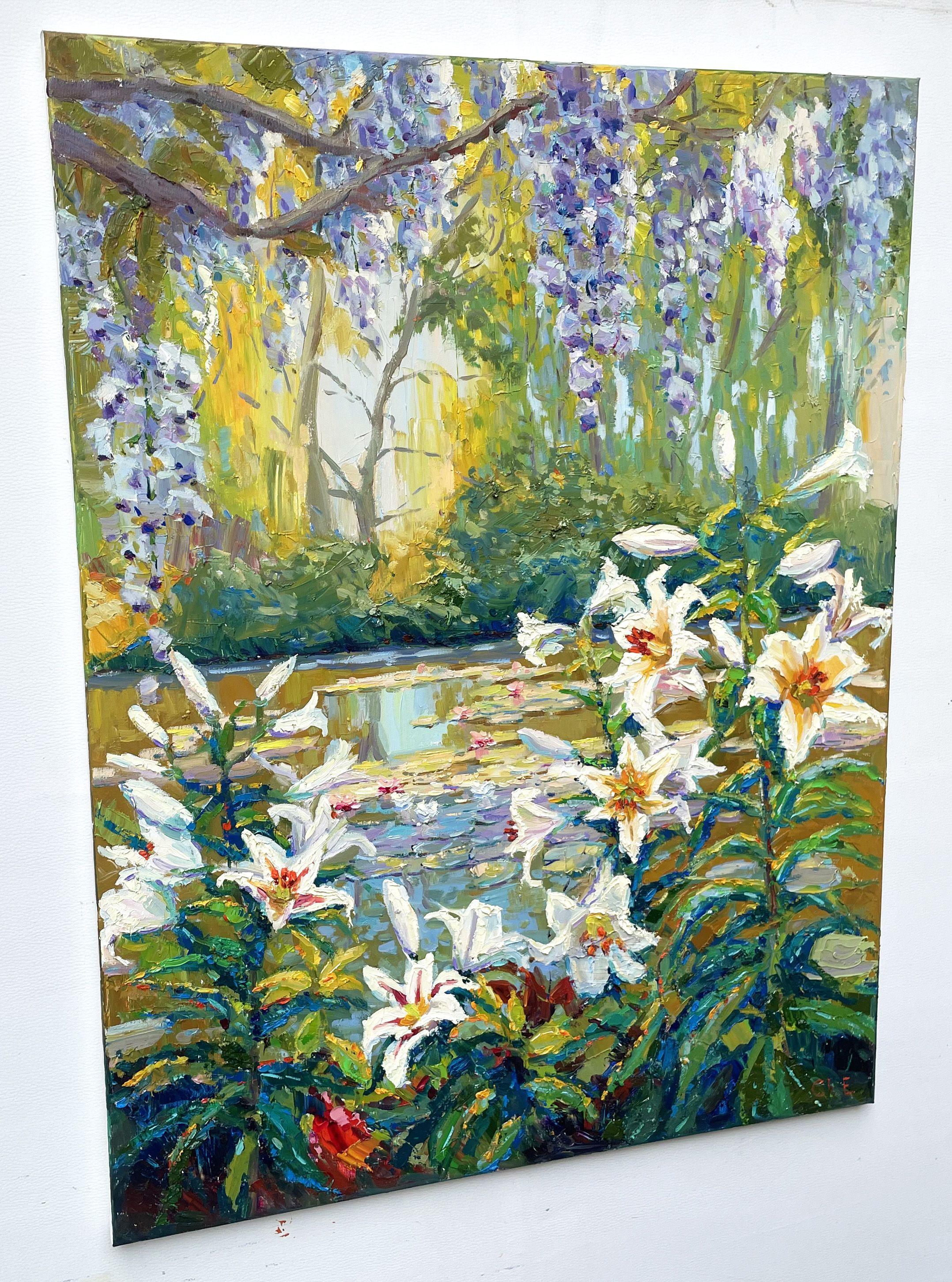 Weiße Lilien, Gemälde, Öl auf Leinwand (Impressionismus), Painting, von Evgeny Chernyakovsky