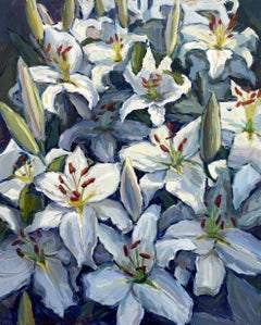 White lilies, Painting, Oil on Canvas