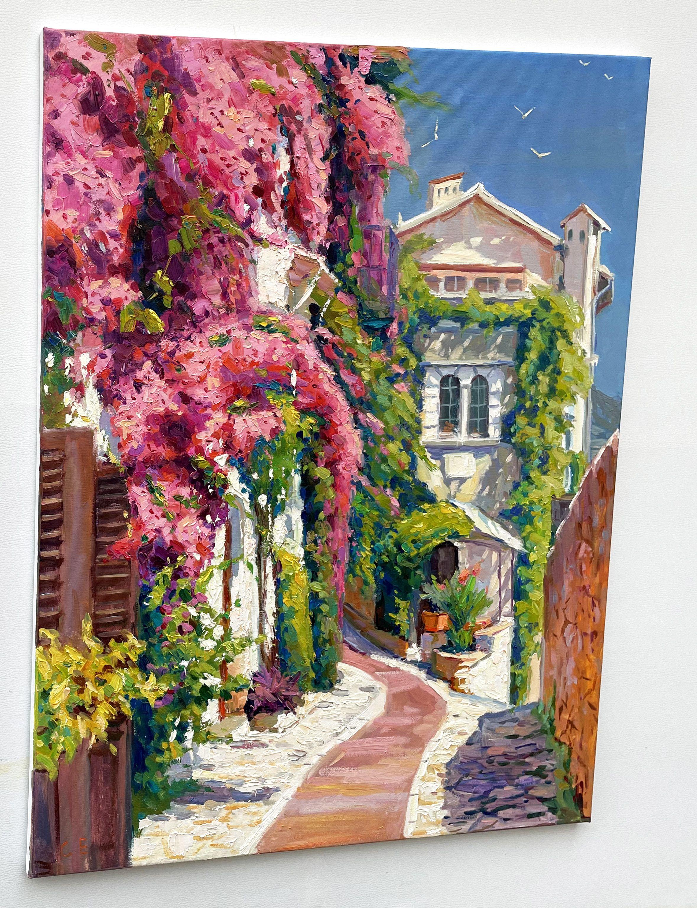 Yard by the sea, Gemälde, Öl auf Leinwand (Impressionismus), Painting, von Evgeny Chernyakovsky