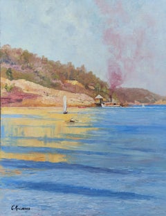 Bay of Rose Landscape French Impressionist Style Oil painting by Evgeny Kislenko