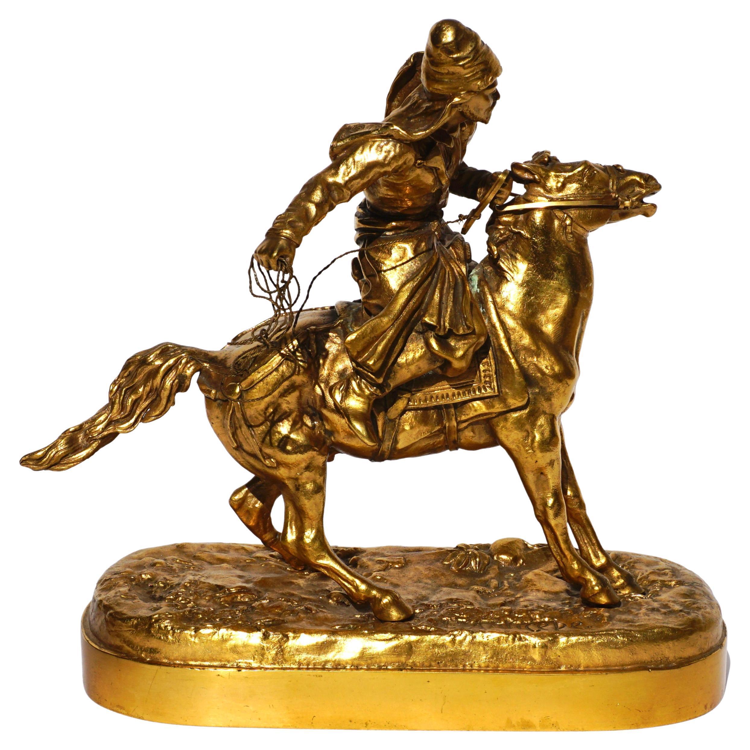 Evgeny Lanceray Figurative Sculpture - Eugene Alexandrovich Lanceray (Russian, 1848-1886) Cossack on Horse