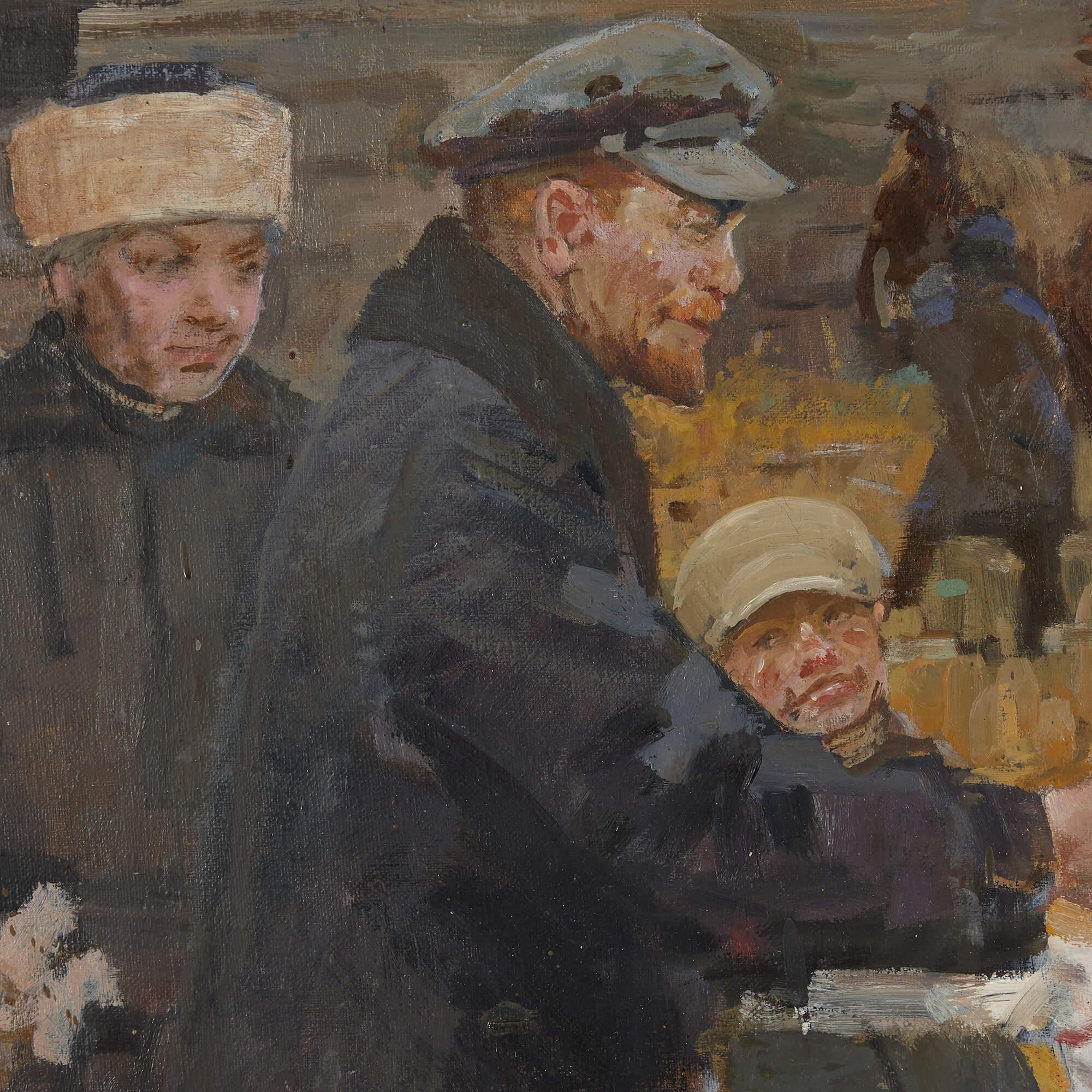 Pintura rusa del siglo XX de Lenin por Yevgeny Danilevsky - Painting de Evguéne Danilevsky