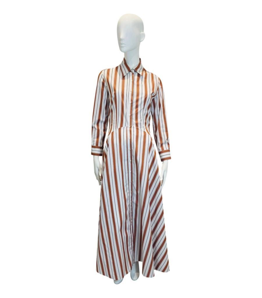 Evi Grintela Cotton Shirt Dress

White maxi 'Juliette' dress designed with stripe pattern in caramel brown.

Featuring classic collar, buttoned cuffs and A-Line silhouette.

Size – M

Condition – Very Good

Composition – 100% Cotton
