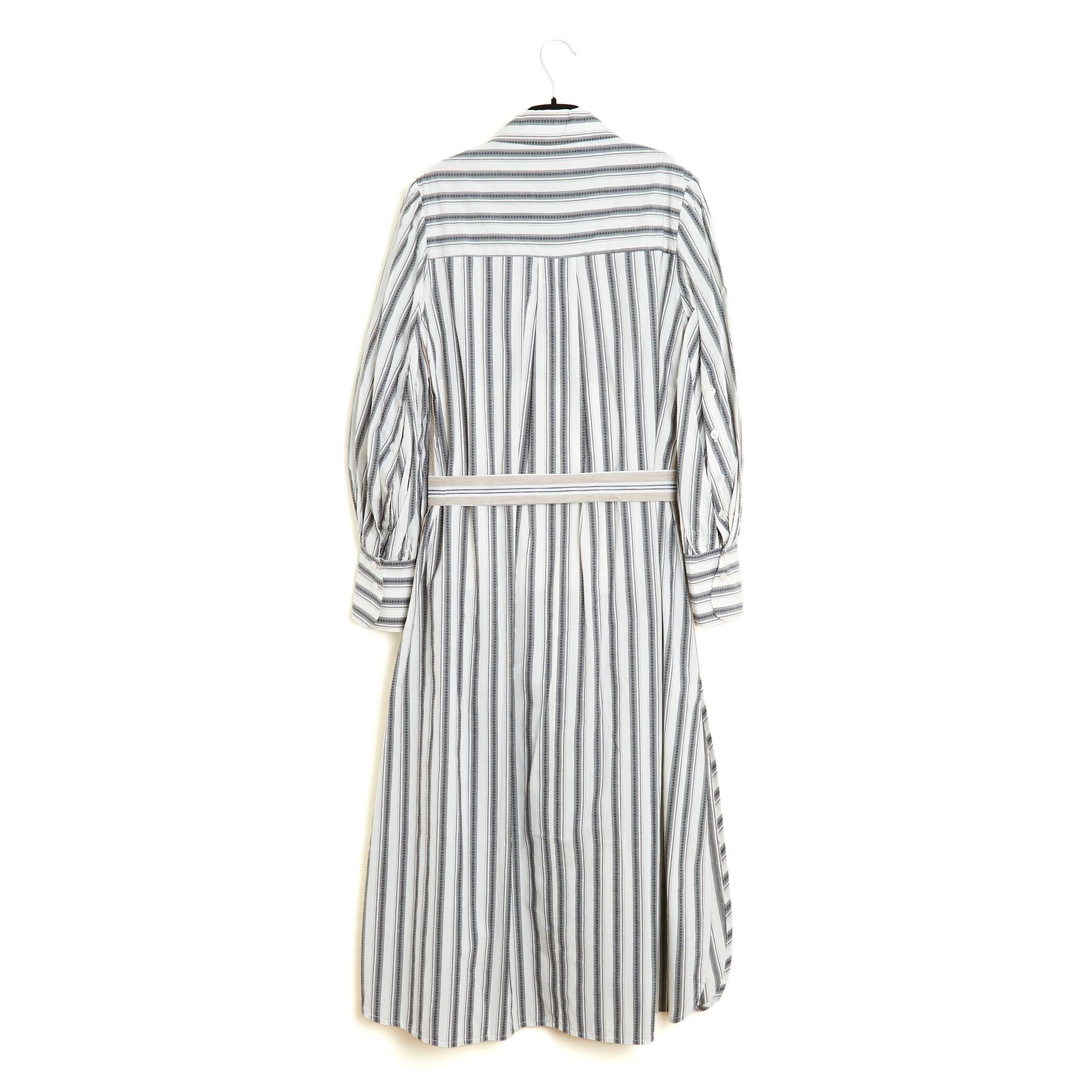 Evi Grintela Resort 2022 Bata FR38 Vestido camisero de algodón a rayas Eliot UK10 US8 en venta 3