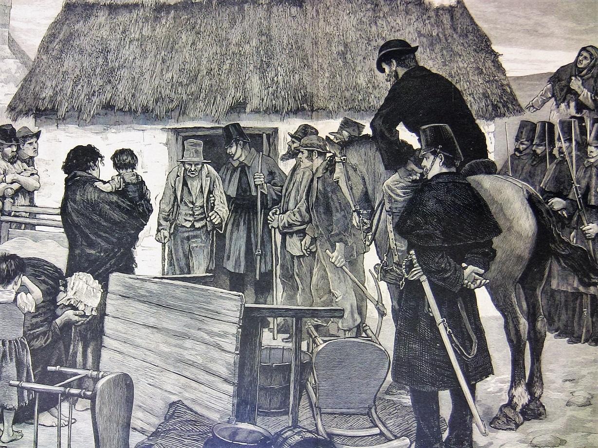 Late Victorian Eviction in the West of Ireland Illustration