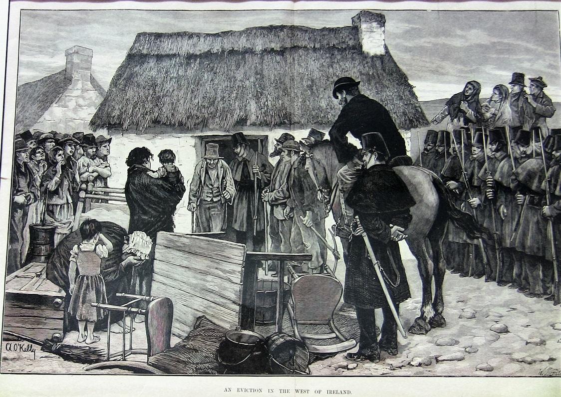 19th Century Eviction in the West of Ireland Illustration