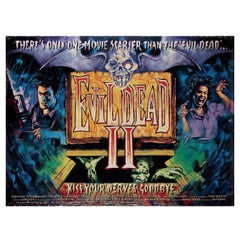 Evil Dead II 1987 British Quad Film Poster