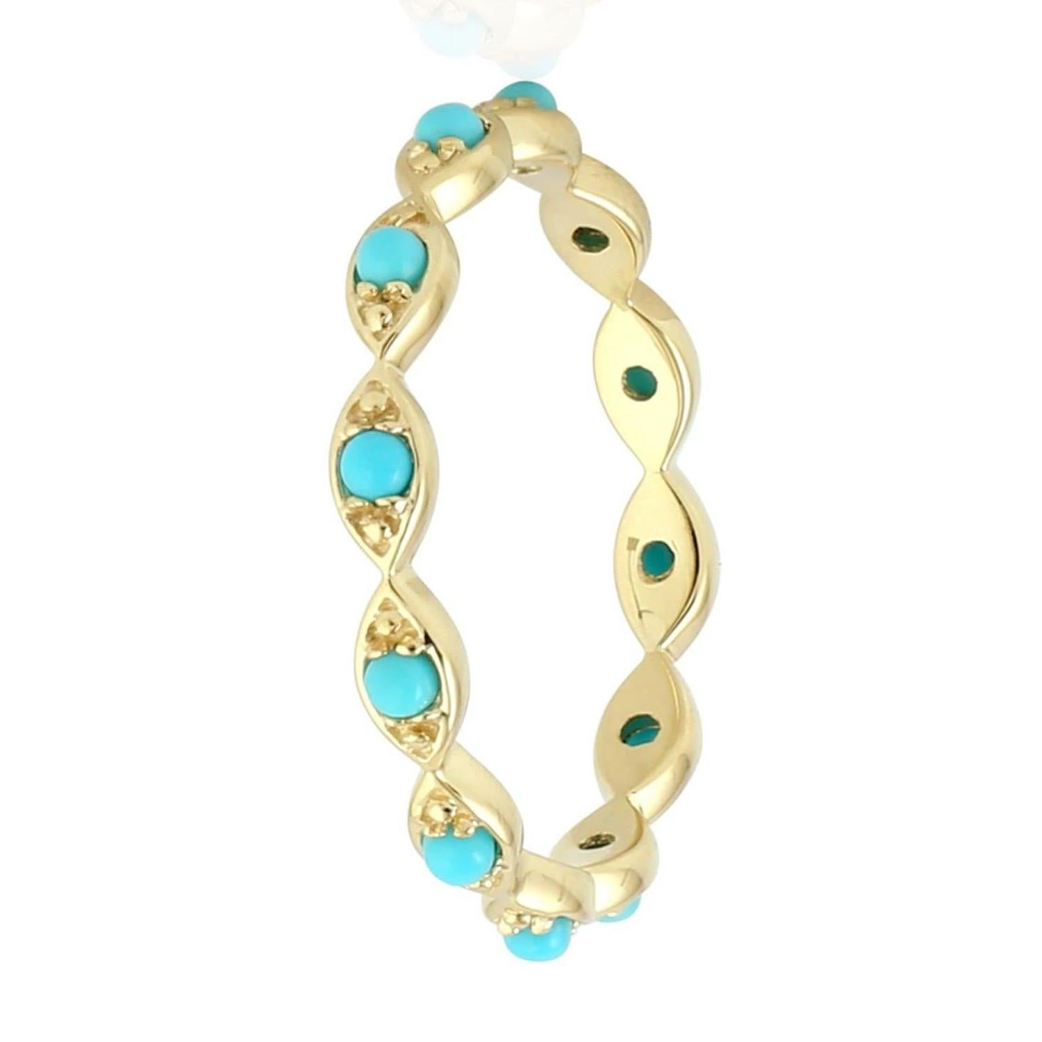 For Sale:  Evil Eye 14 Karat Gold Stack Ring 7