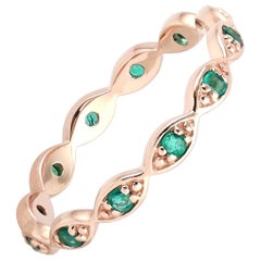 Bague empilable en or 14 carats Oeil maléfique