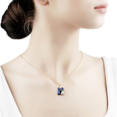 Evil Eye Amulet Necklace Initial H Charm 14K Yellow Gold Diamond Enamel Talisman