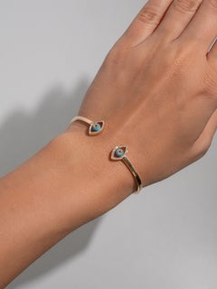 Evil Eye Bangle in 18k Rose Gold