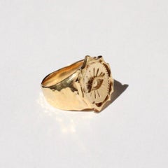 Evil Eye Biker Ring in 14 Karat Gold