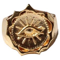 Evil Eye Biker Ring in 14 Karat Gold