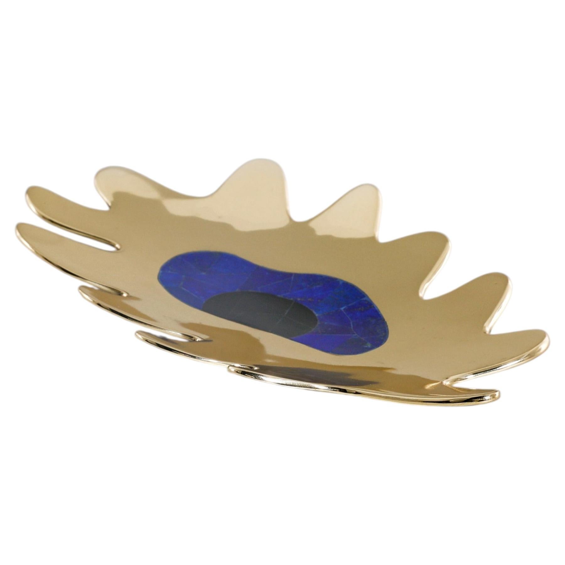 Contemporary Brass Bowl, Evil Eye Small with Semi Precious, Viya by Vikram Goyal