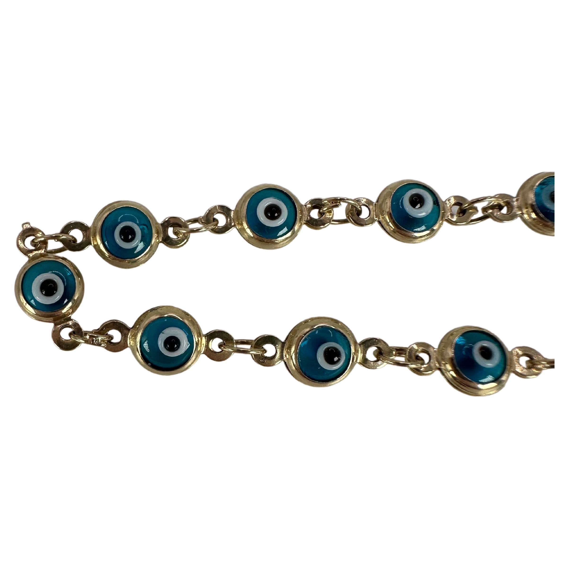 Evil eye bracelet in 14KT gold, handmade, very comfortable when on hand. Will comes with a certificate of authenticity and beautiful box ready to be gifted!

WHAT YOU GET AT STAMPAR JEWELERS:
Stampar Jewelers, located in the heart of Jupiter,