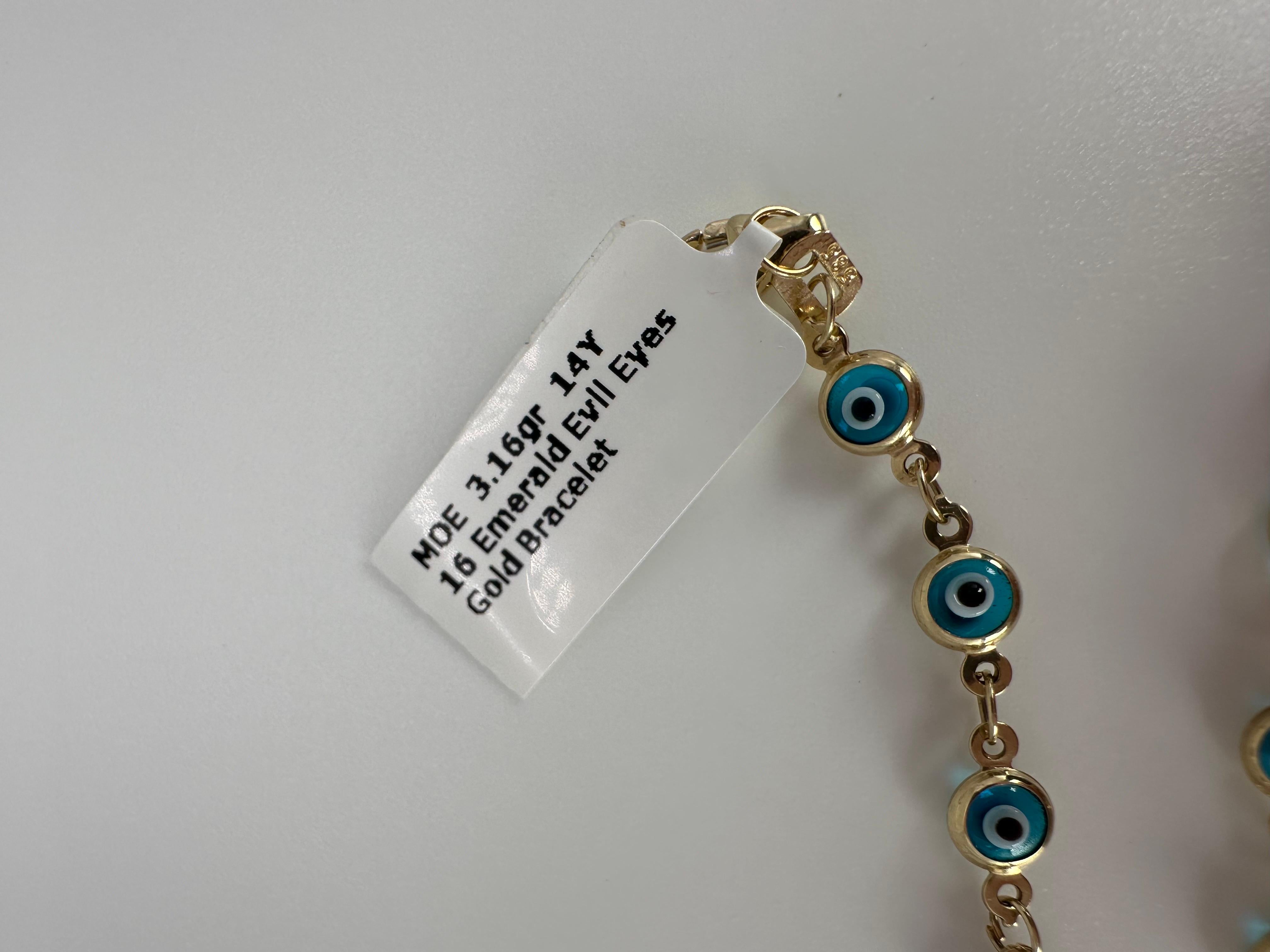 Evil eye bracelet 14KT gold 3.16 grams 1