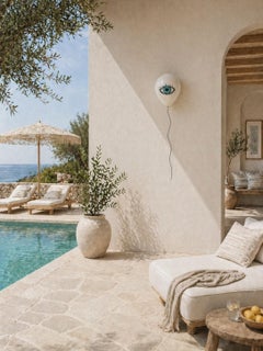 Evil Eye ceramic balloon wall sculpture - Handmade by ArtArsouf