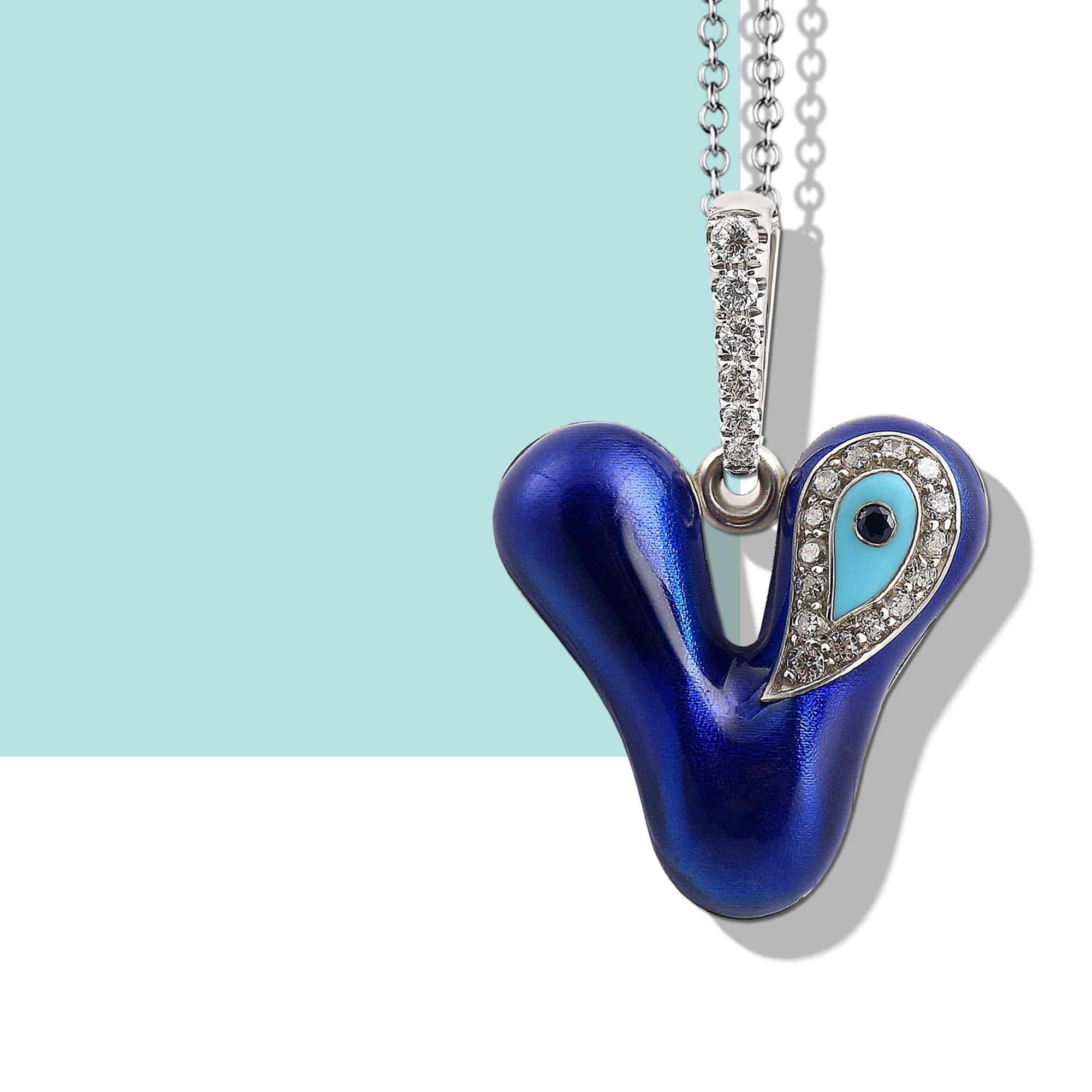 Life Is Too Short To Wear Boring Jewelry! Crafted From 14K Gold, This Vertical Illusion Diamond Pave Evil Eye’s Initial Necklace From Nazarlique Can Instantly Elevate Your Look To Another Level.

Diamond and Sapphire Letter Form Blue Turquoise