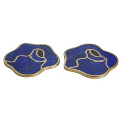 Sottobicchieri Malocchio - Set di 2 in ottone con pietra semipreziosa