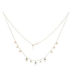 Evil Eye Deep Blue Sapphire 14 Karat Gelbgold Diamant-Armband für Sie