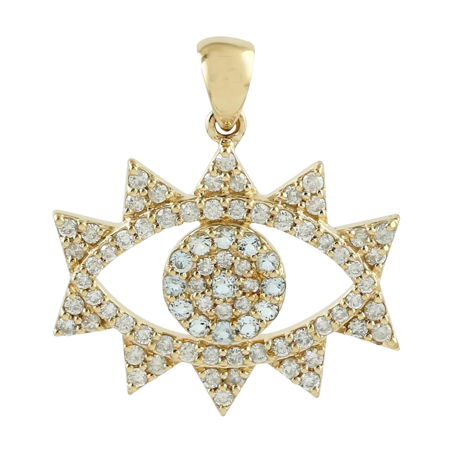 Halskette mit Evil Eye-Diamant-Anhänger aus 18 Karat Gold