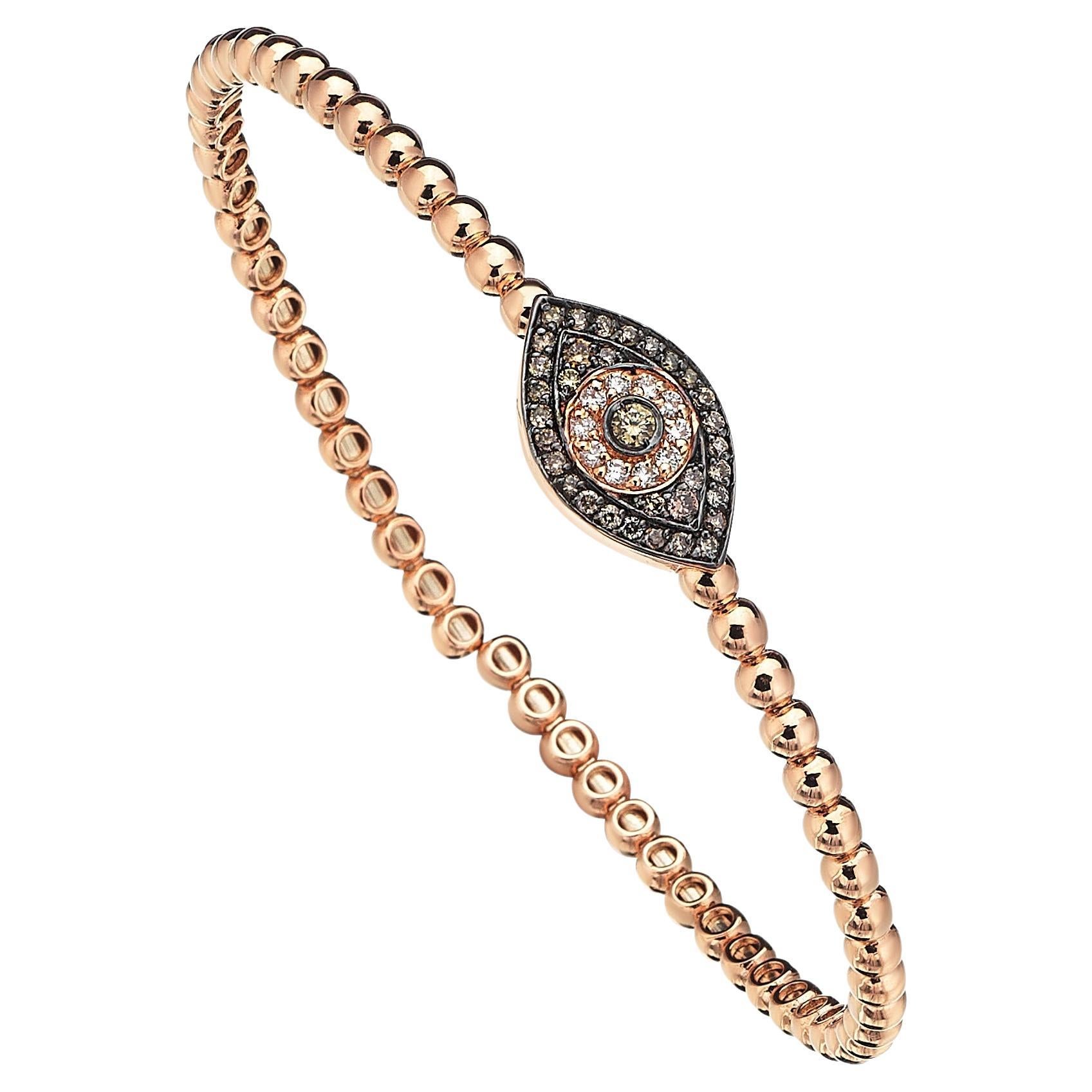 Evil Eye Diamond Bangle Bracelet