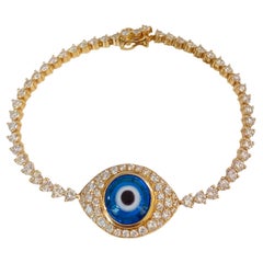 Bracelet Evil Eye en or rose 18 carats et diamants