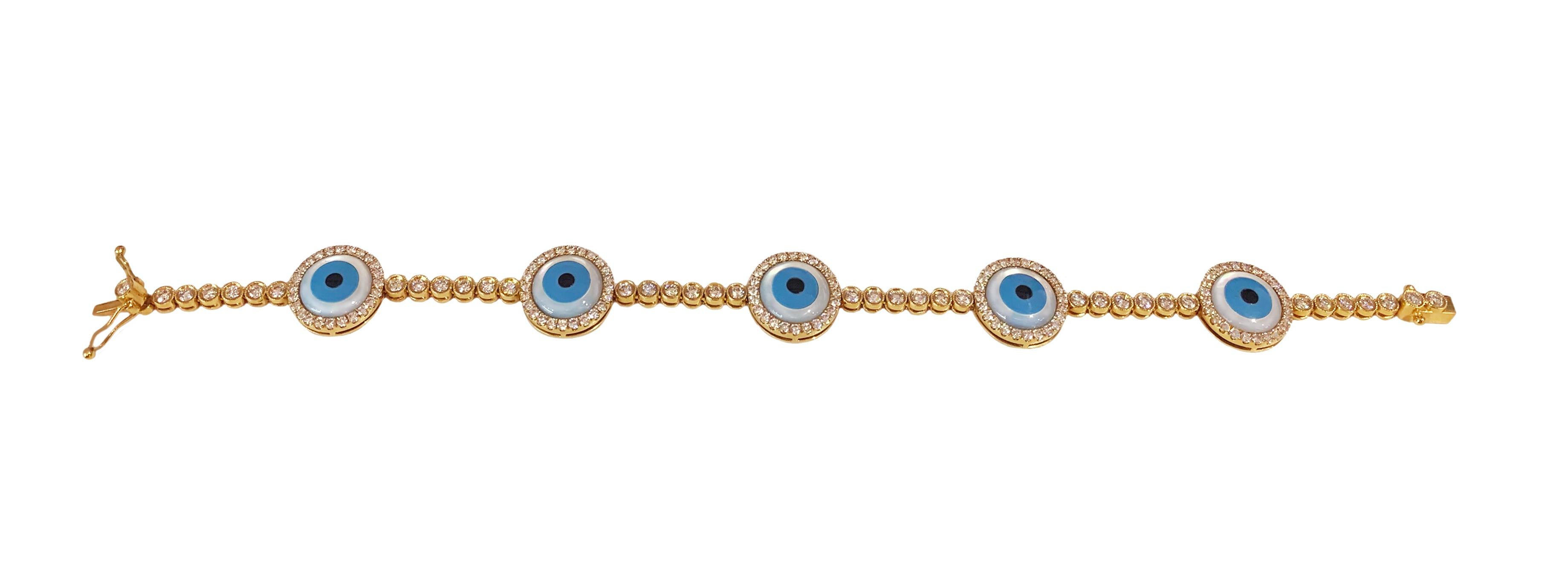 evil eye rose gold bracelet