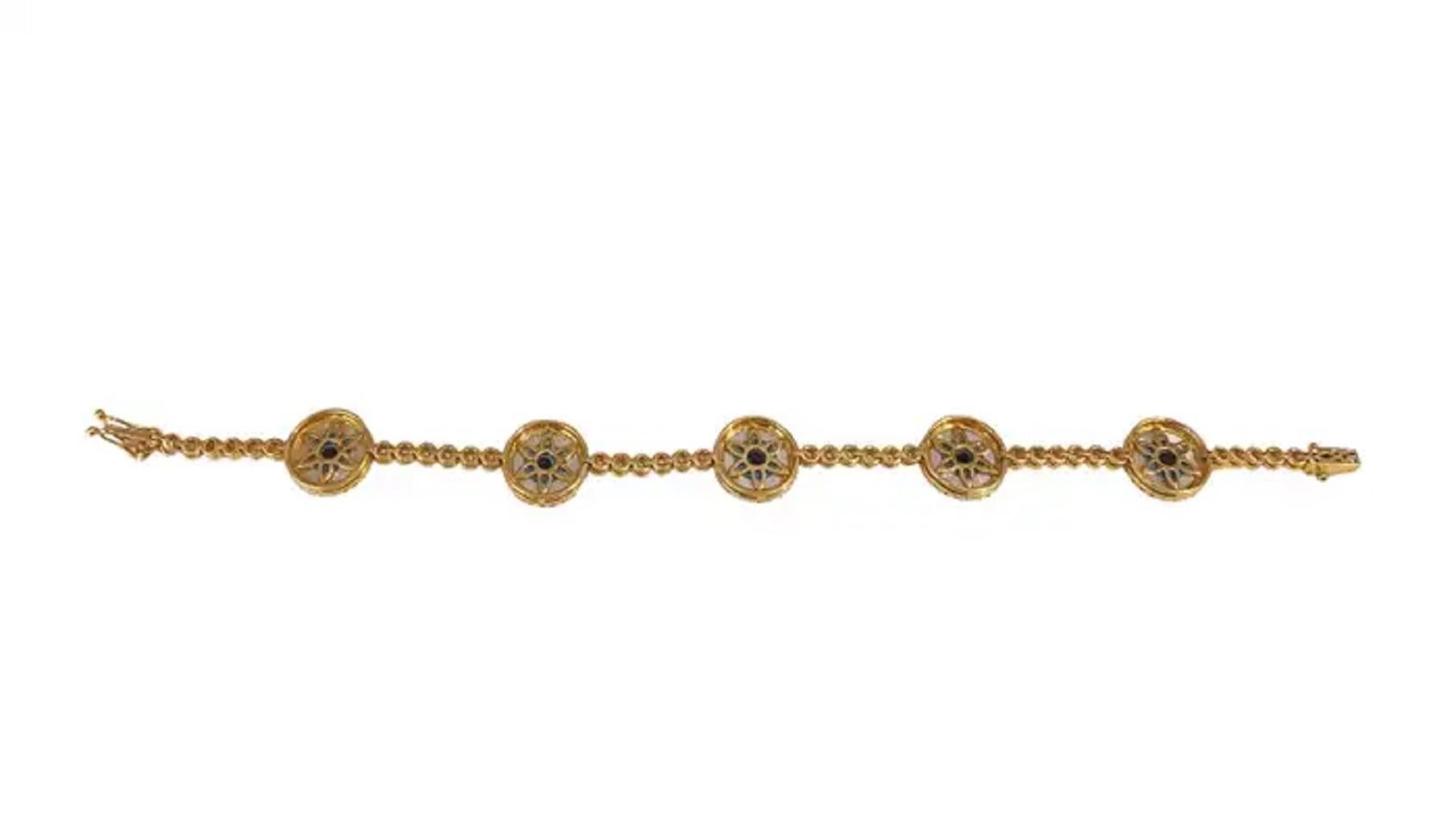 Evil Eye Diamond Bracelet in Rose Gold In New Condition For Sale In New York, NY