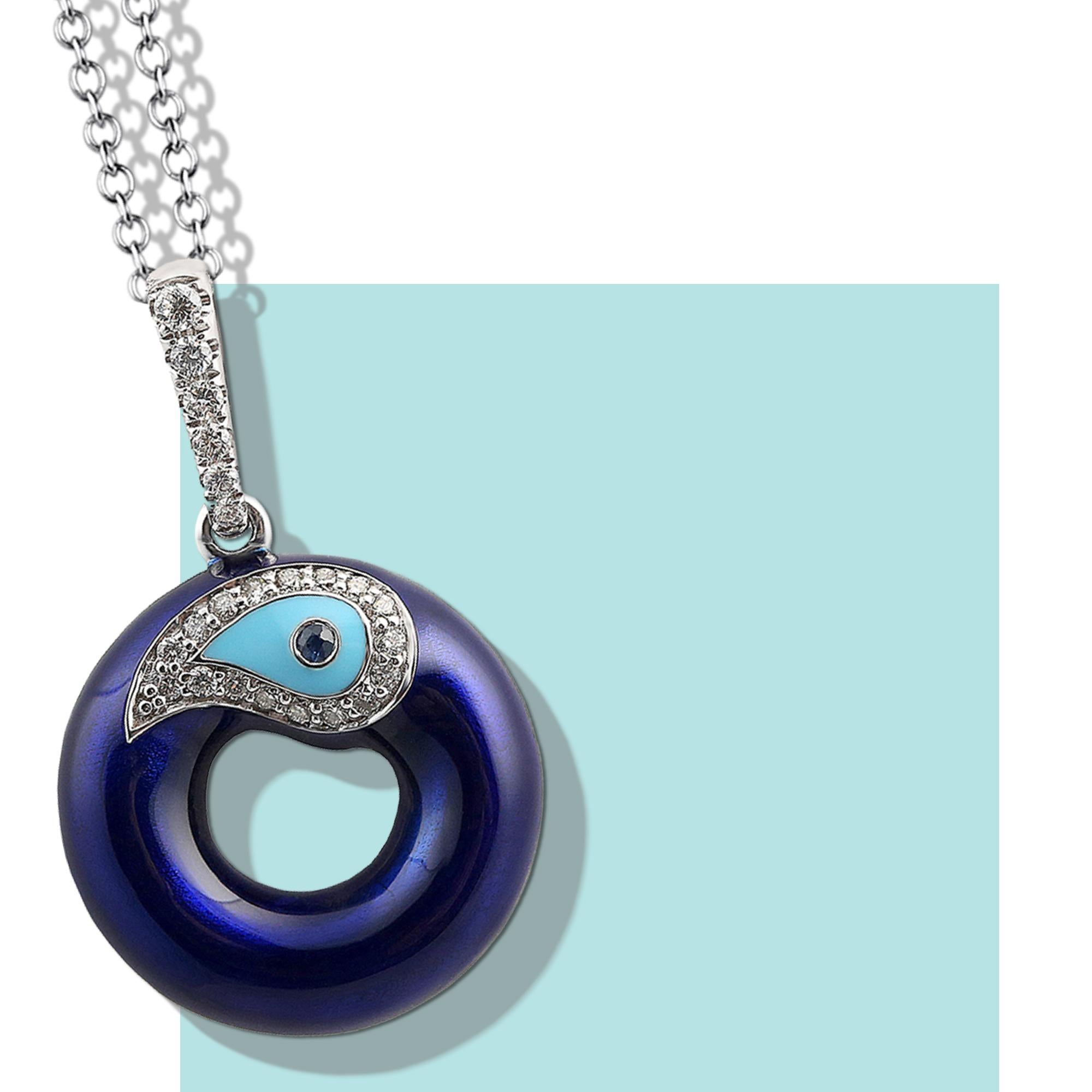 Nazarlique Evil Eye ID Pendant, Choose Your Letter Pendant Necklace, And Tell Your Story.
Diamond O Initial of Evil Eye Charms Allows You To Create a Personalized Necklace By Adding Your Love Letters.

* 14K White Gold Enamel Initial ‘O’ Pendant
*