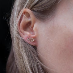 Evil Eye Diamond Earrings in 14K Gold by Anastassia Sel Jewelry