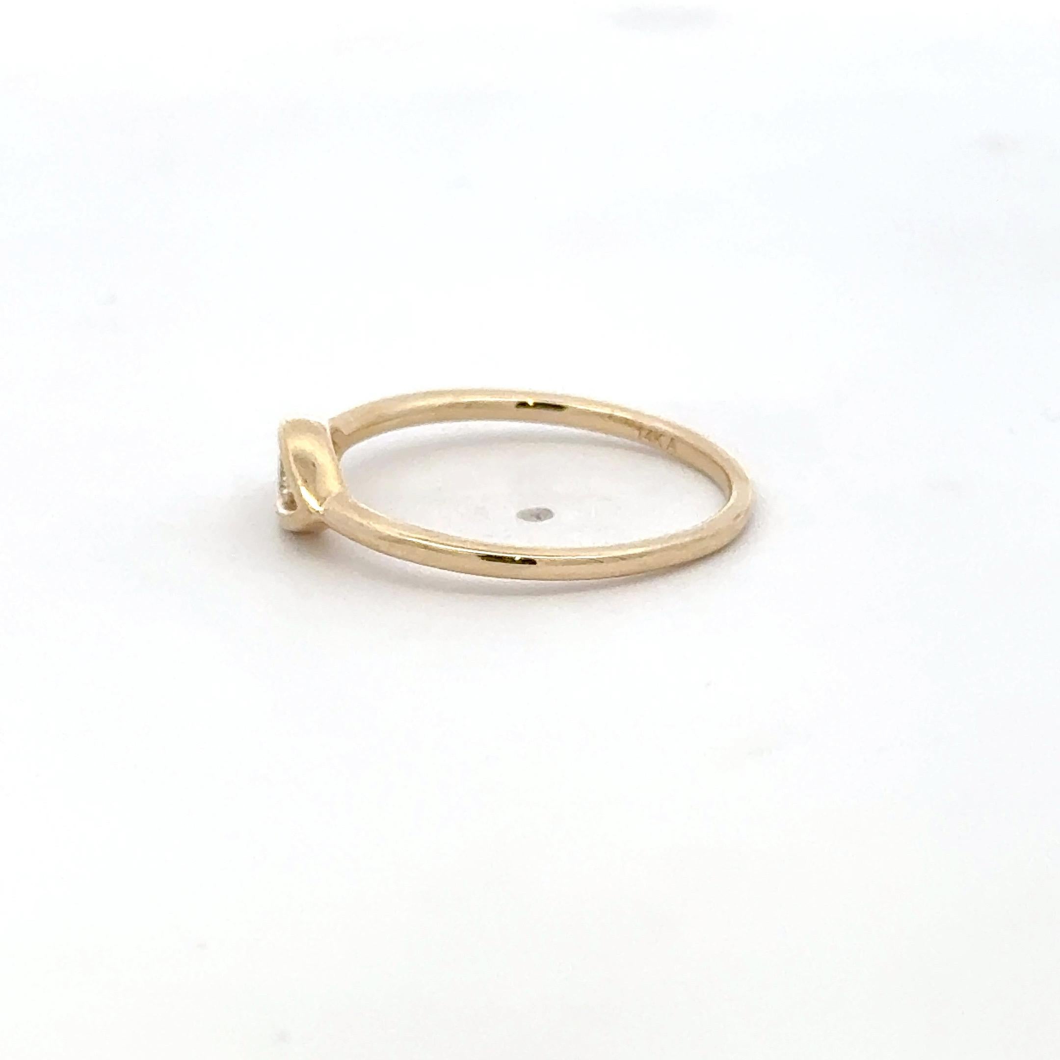 Offener Ring Evil Eye Diamant 0,08 Karat 14 Karat Gelbgold Damen im Angebot