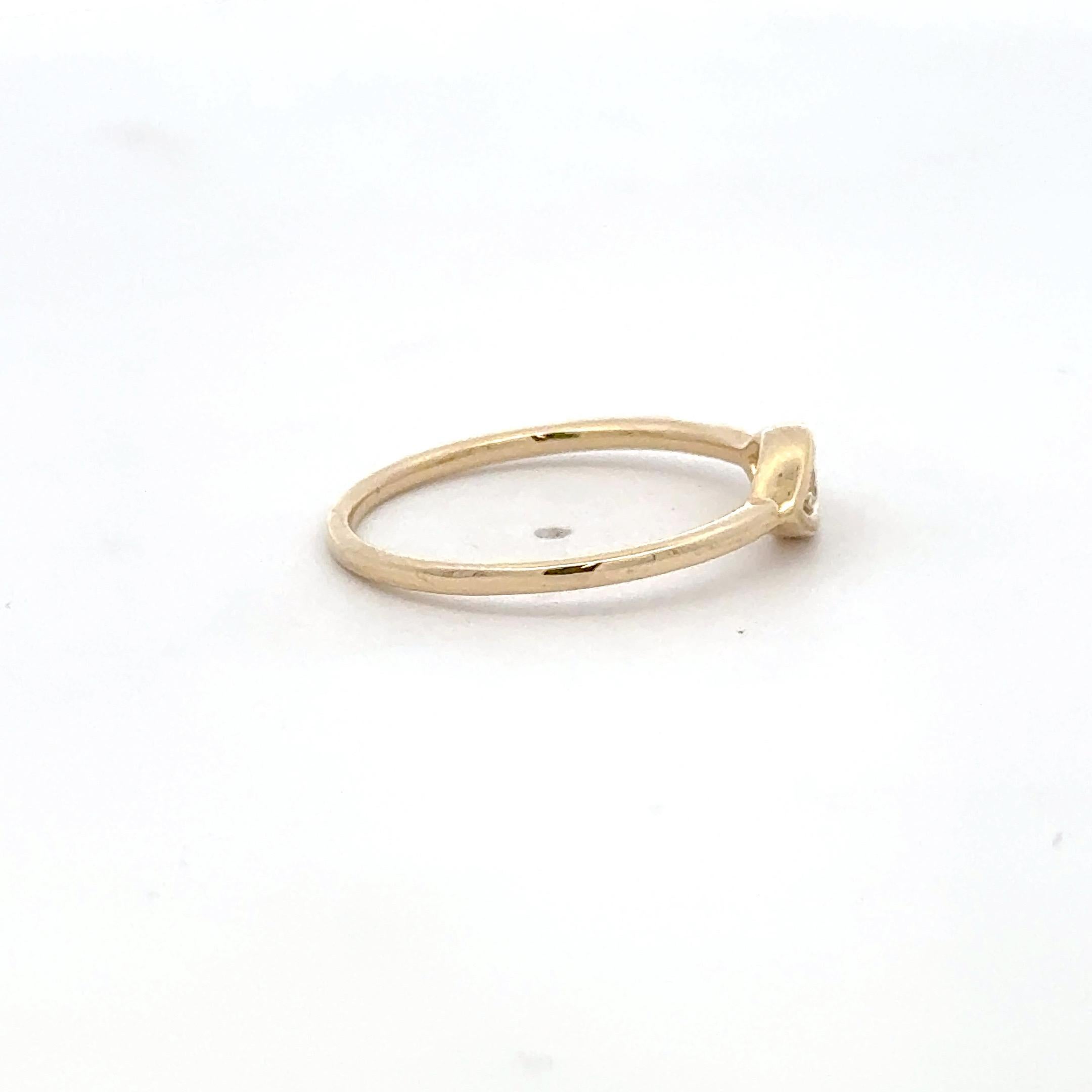 Offener Ring Evil Eye Diamant 0,08 Karat 14 Karat Gelbgold im Angebot 1