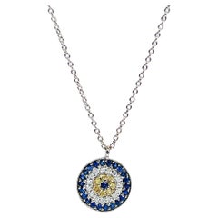 Evil Eye diamond pendant necklace 14KT white gold MEIRA