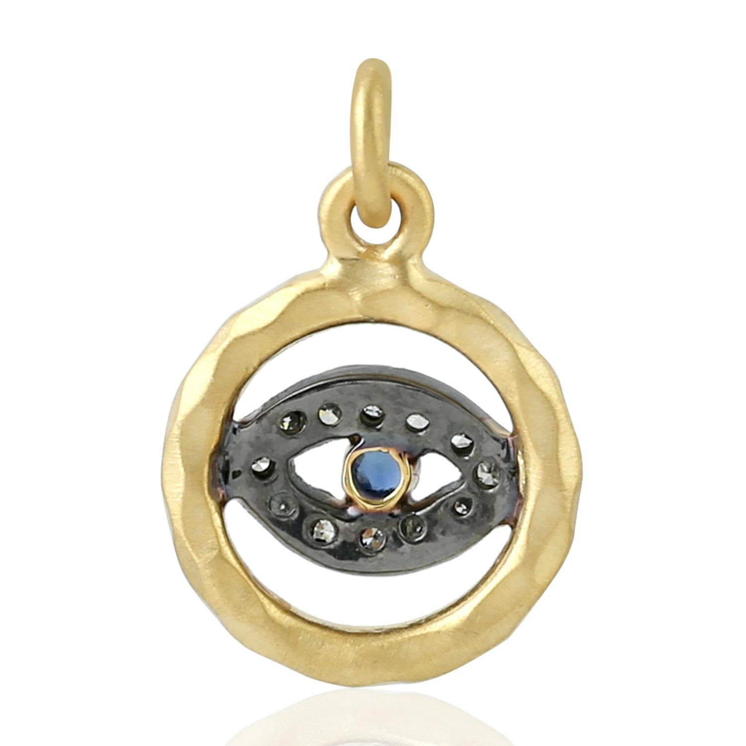 Modern Evil Eye Diamond Pendant Necklace