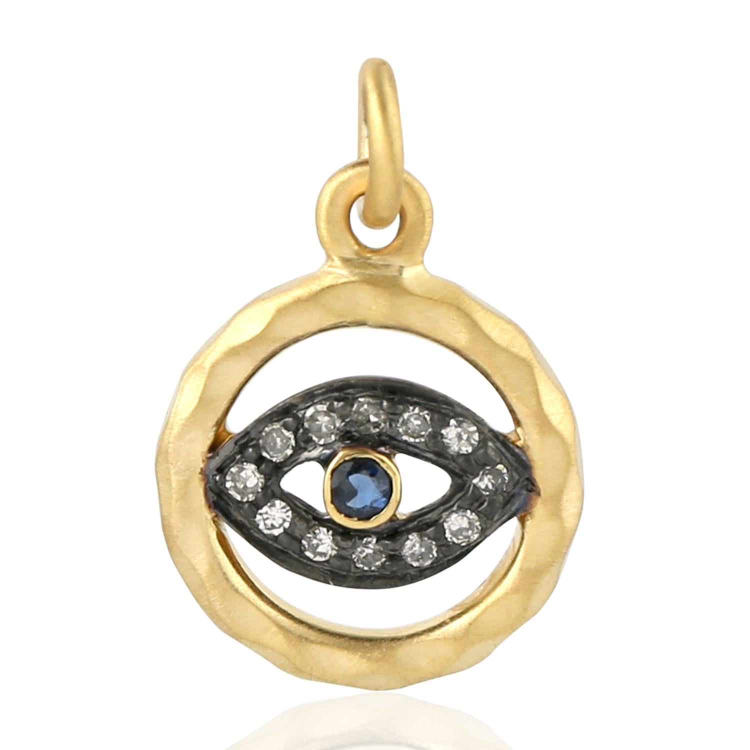 Round Cut Evil Eye Diamond Pendant Necklace