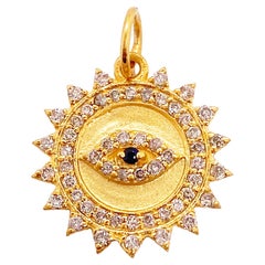 Evil Eye Diamonds & Ruby Charm, 53 Lucky Diamonds, Keep Evil Away, Repel 