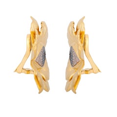 Evil Eye Flower Statement Clip on Earrings