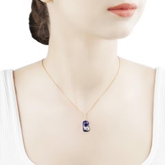 Evil Eye ID 14 Karat Yellow Gold Charm B Initial Diamond Necklace