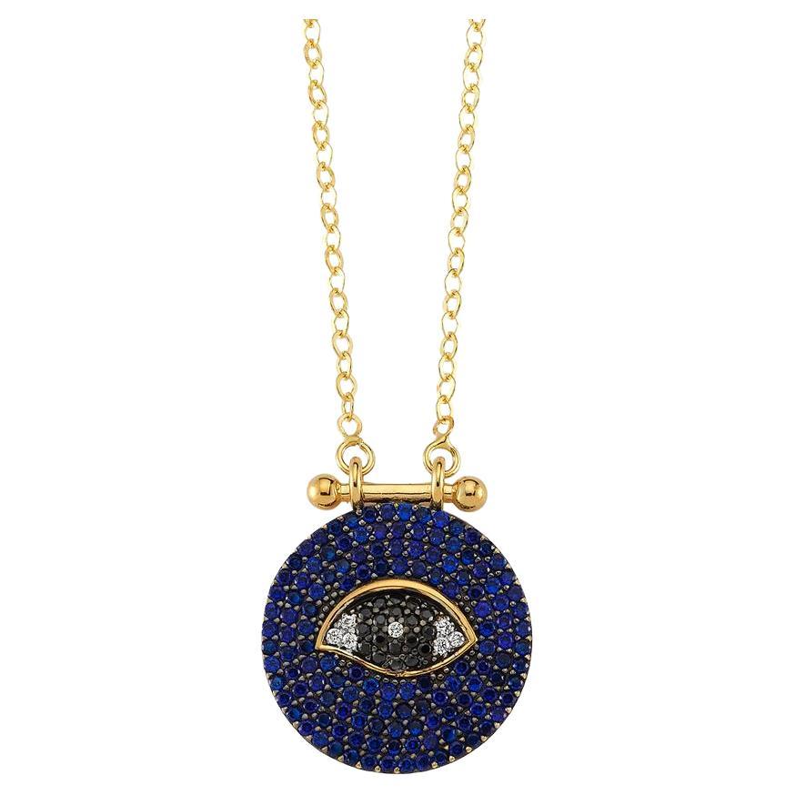 Evil Eye Medallion Necklace For Sale