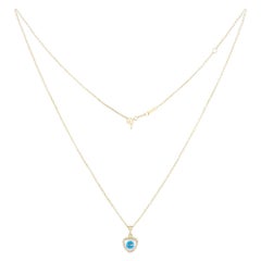 Evil Eye Mother of Pearls 14 Karat Yellow Gold Diamond Necklace for Her