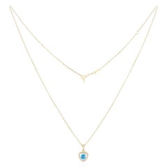 Evil Eye Mother of Pearls 14 Karat Yellow Gold Diamond Necklace for Her