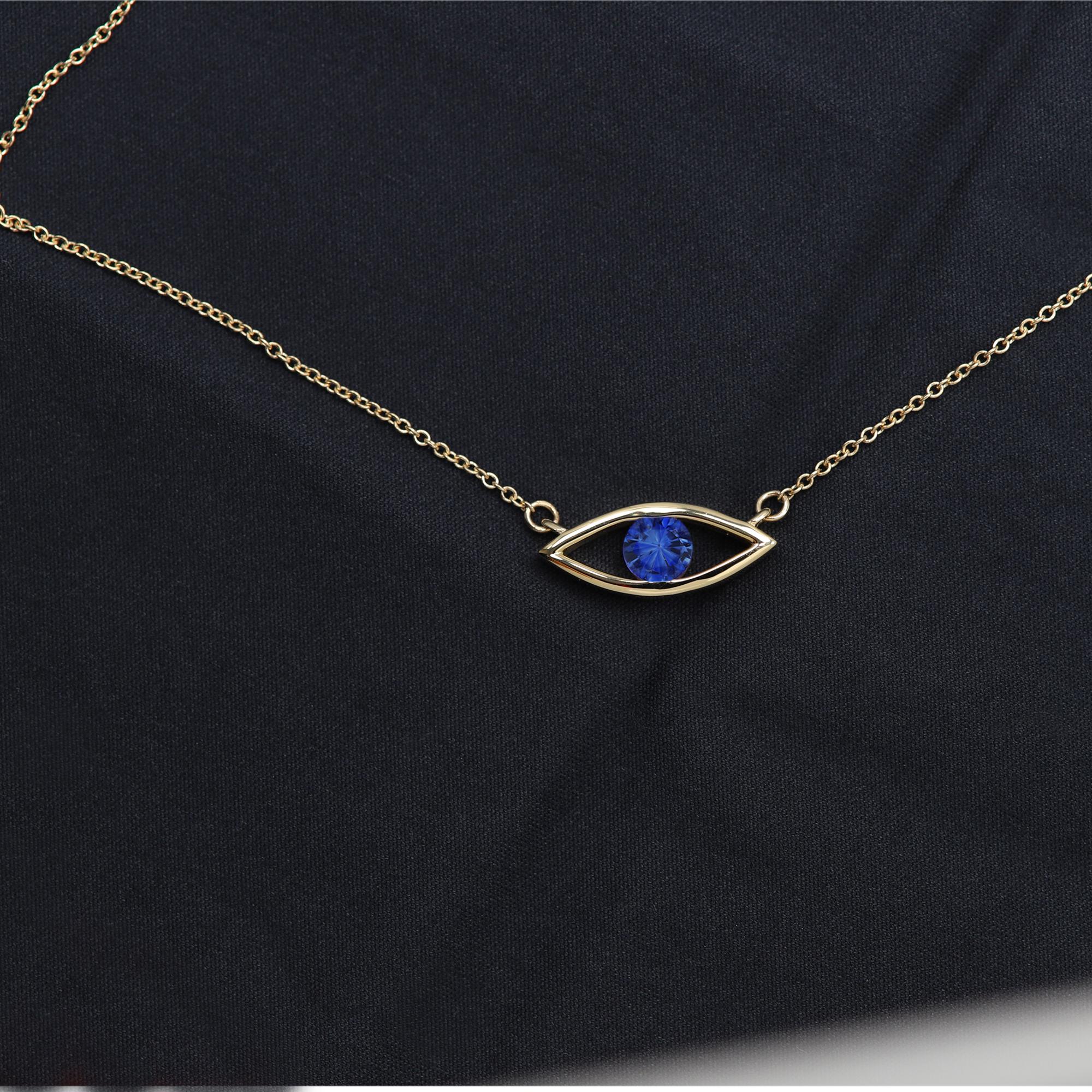 evil eye sapphire necklace