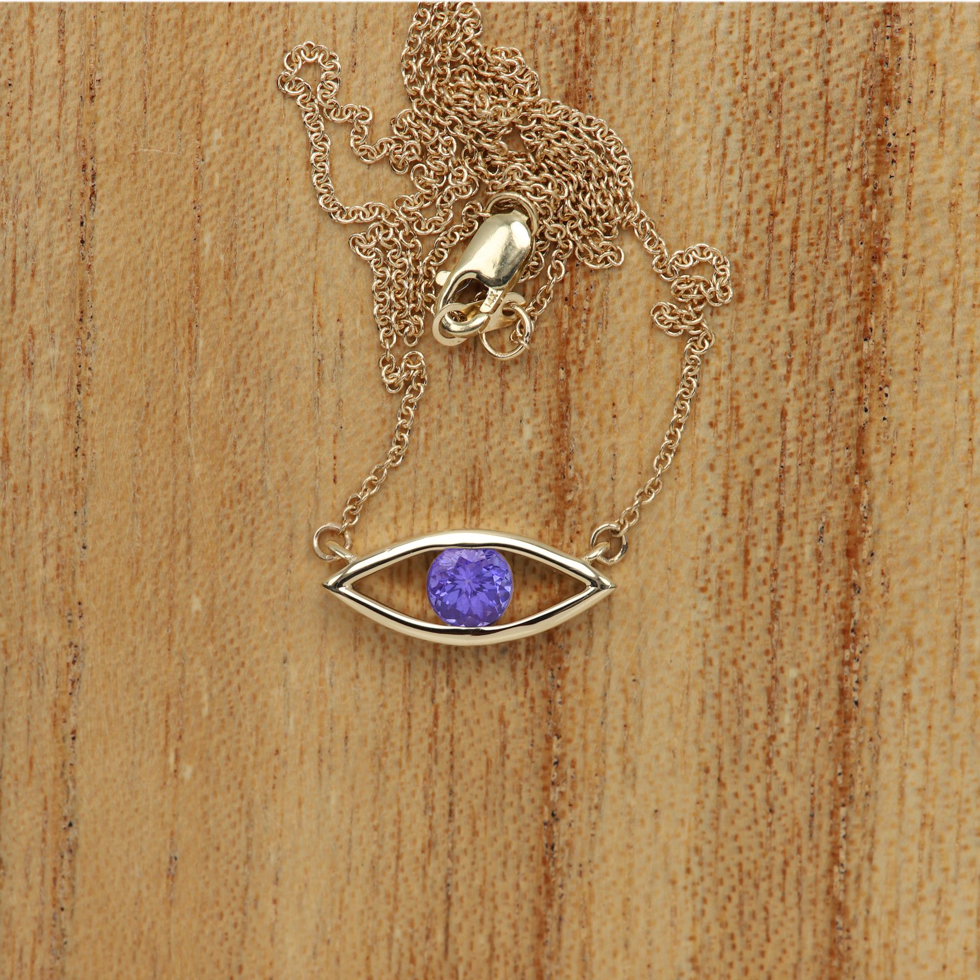purple eye necklace
