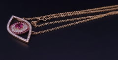 Evil Eye Necklace with Diamond & Ruby