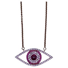 Evil Eye Necklace with Diamond 
Ruby