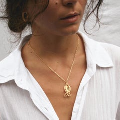 Evil Eye Repeller Fish Necklace with Sapphire