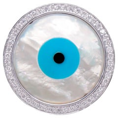 Evil Eye (Round) Bag Bijoux with Natural Diamonds