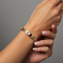 Evil Eye Sapphire 14K (or 18k upon request) Yellow Gold Bangle Bracelet