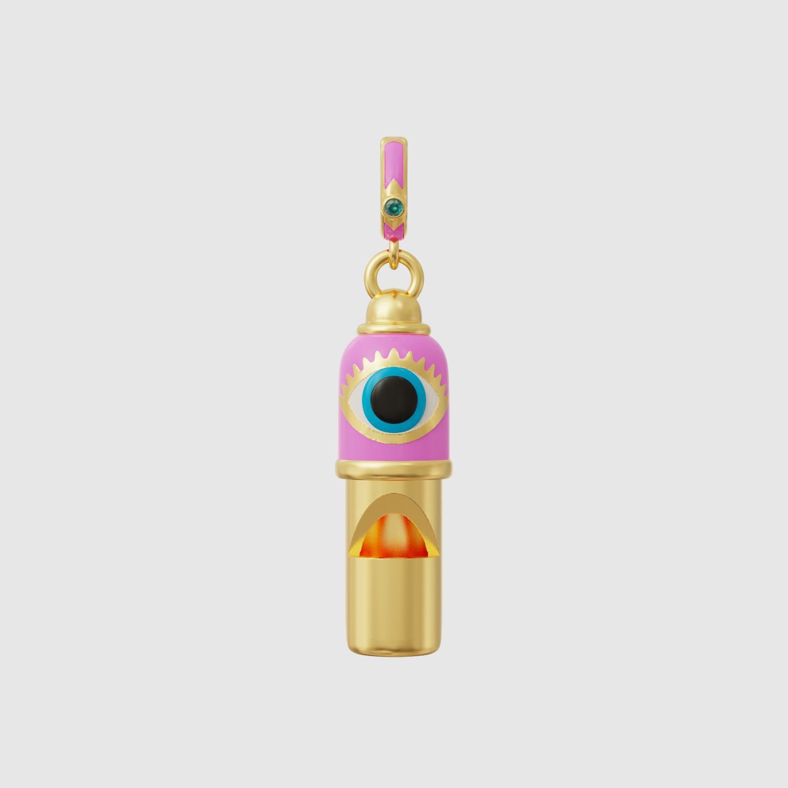Introducing our exquisite Evil Eye Whistle Pendant Necklace, a stunning combination of elegance, functionality, and spiritual significance. This gold vermeil pendant is thoughtfully crafted to enhance your style while providing actual and spiritual
